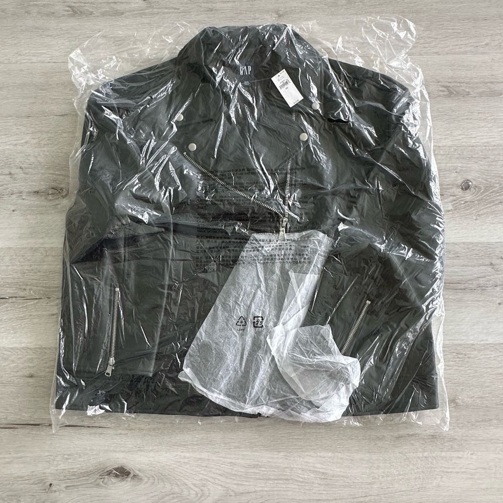 GAP Black Faux Leather Moto Jacket - Picture 4 of 6